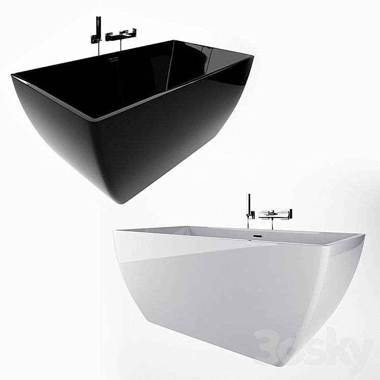 Bathtub KKR-B062 black and white（model:3003701_Rectangle_Vray,Corona）
