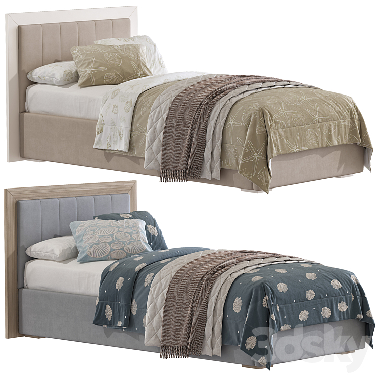 Bed Mellisa in modern style 340（model:5135406_Rectangle_Vray,Corona）