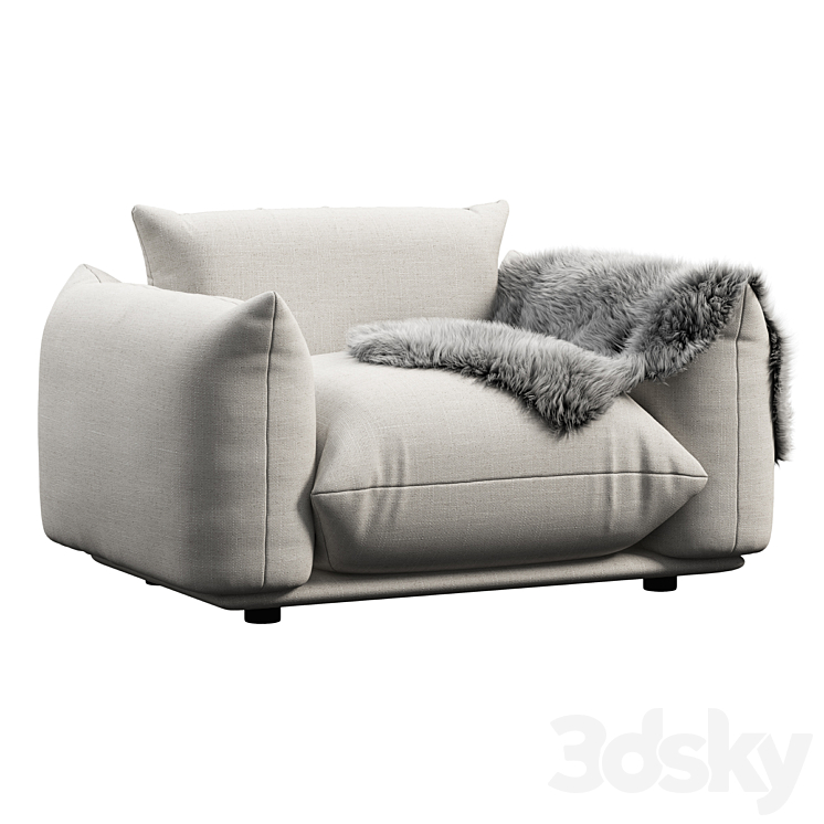 Marenco armchair by Arflex_（model:5724240）arflex,armchair,tufted,linen,skin,fur,seat,modern,u043au0440u0435u0441u043bu043e,u043c