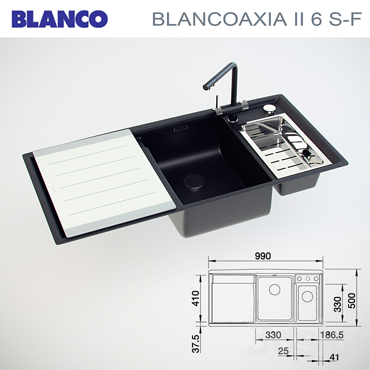 BLANCO AXIA II SF 6_（model:66588）blanko,axia,fontas,blanco,sink