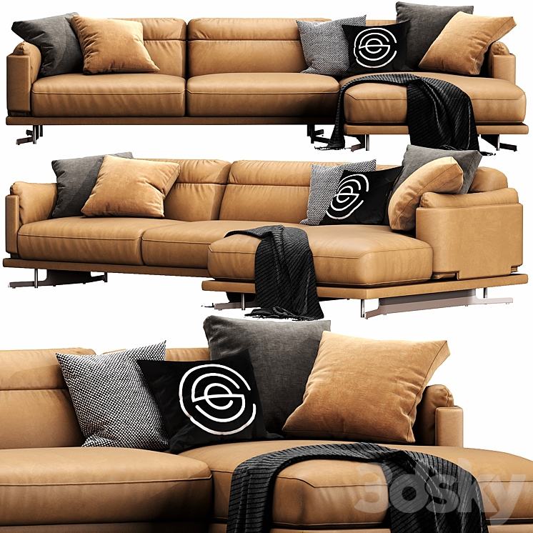 DItre Italia Skin Chaise Lounge_（model:3351207）sofa,ditre,italia,skin,chaise,lounge,plaid,cushion,fabric,leather