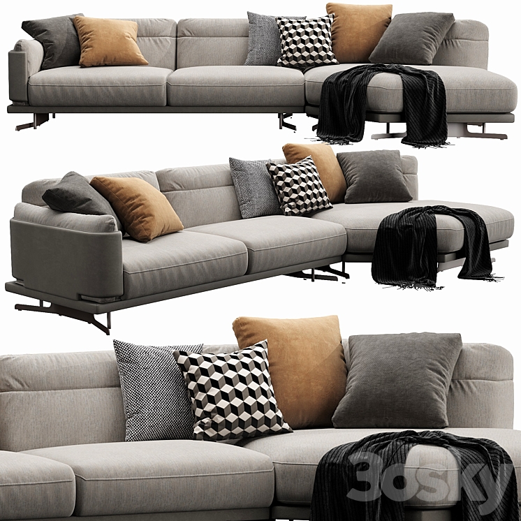 Ditre italia skin_（model:3352744）sofa,ditre,italia,skin,chaise,lounge,plaid,cushion,fabric,leather