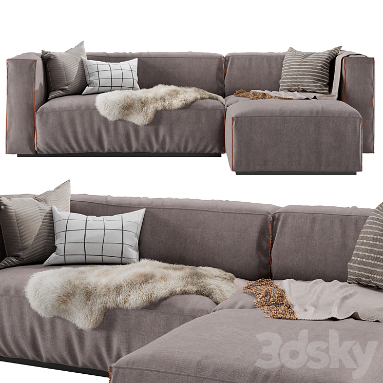 Cleon Modern Medium Sectional Sofa by Blu Dot_（model:2739083）sofa,fur,skin,the cloth,modern,sectional