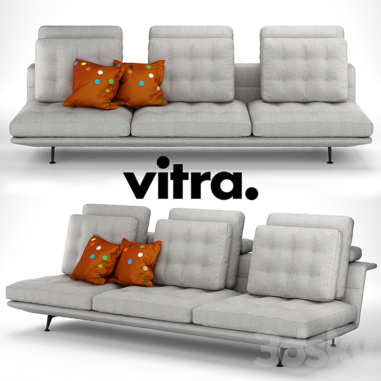 Sofa Vitra - Grand Sofa_（model:1033302）vitra,sofa,grandsofa,pillow
